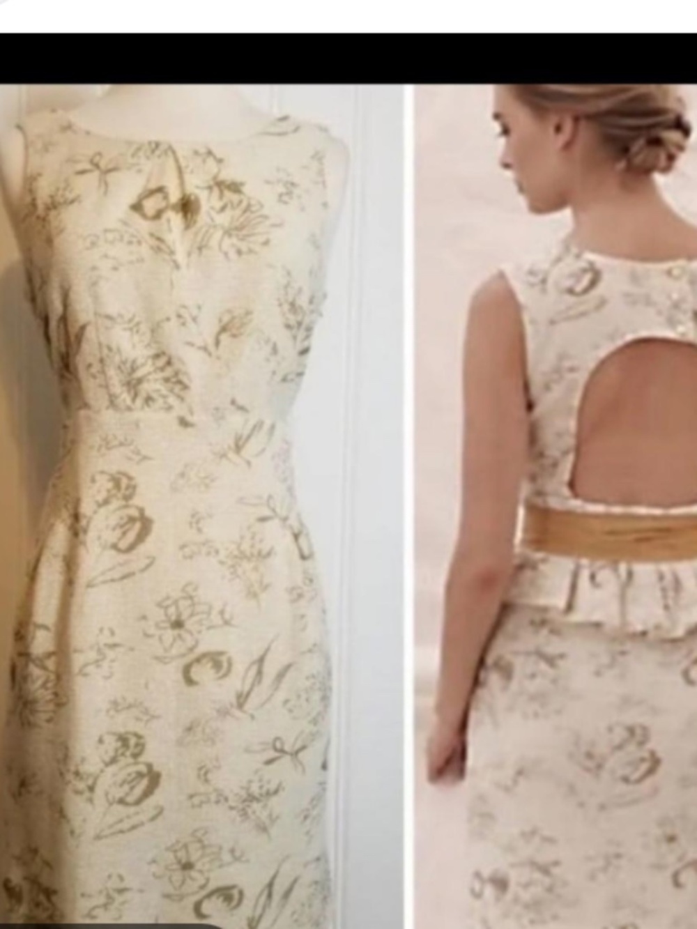 Anthropologie Moulinette Soeurs Open Back Botanical Floral Romantic Dress Size 2